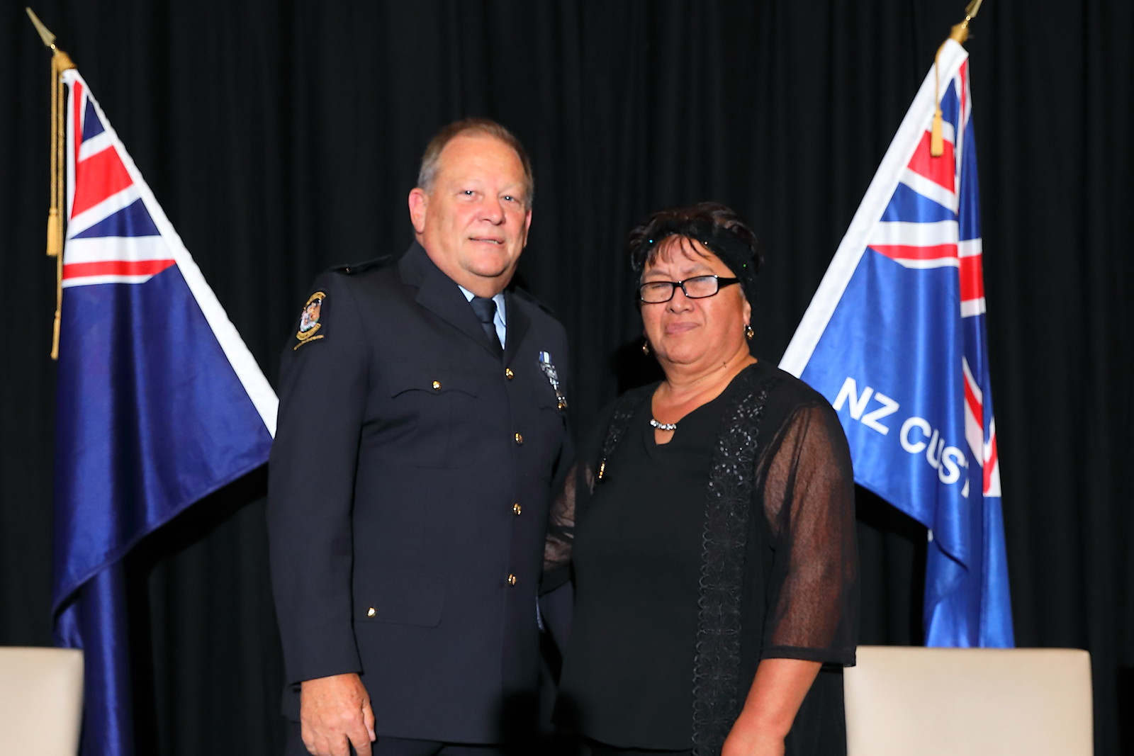 Deputy Comptroller Bill Perry and Kaumatua Dolly Paul